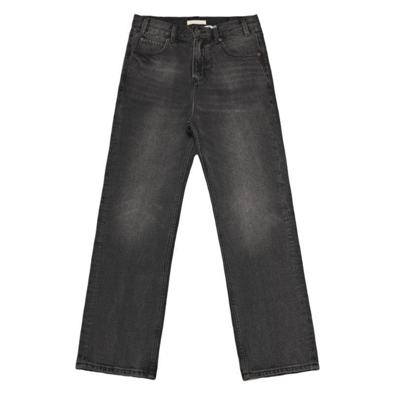 Selfness Cone Black Denim基本款黑色水洗做旧男款直筒牛仔长裤
