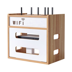 桌面路由器收纳盒客厅无线wifi光猫置物架隐藏电视机顶盒放置架