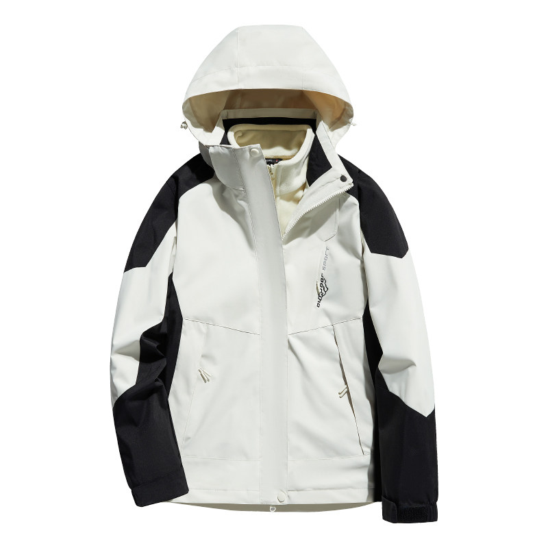 WASSUP UOSNE户外冲锋衣三合一男女秋冬季防风防水情侣登山服外套