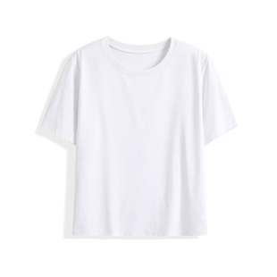 白色正肩t恤短袖女夏季短款小个子女生显高显瘦爆款洋气上衣