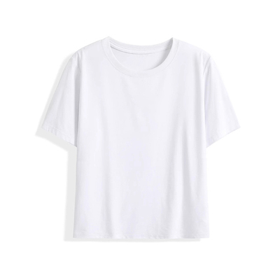 正肩纯棉t恤短袖女生短款上衣
