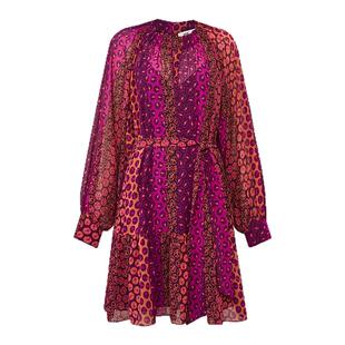 [博主同款]DVF粉色幸运骰子雪纺短款长袖连衣裙DL3T005