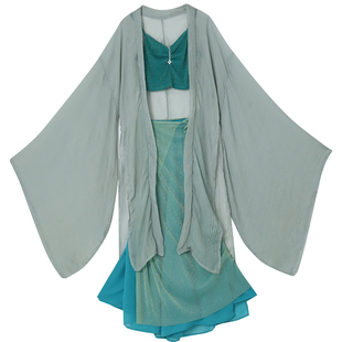 小橙子同款改良版古典舞演出服青蛇白蛇舞蹈表演广袖外披汉服练功