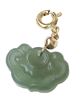 万能14k注金和田玉小吊坠