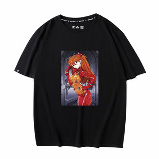 EVA新世纪福音战士T恤宽松明日香绫波丽碇真嗣动漫周边T恤学生