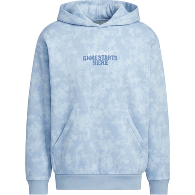 adidas阿迪达斯男子篮球运动训练印花针织连帽套头衫卫衣KC2782