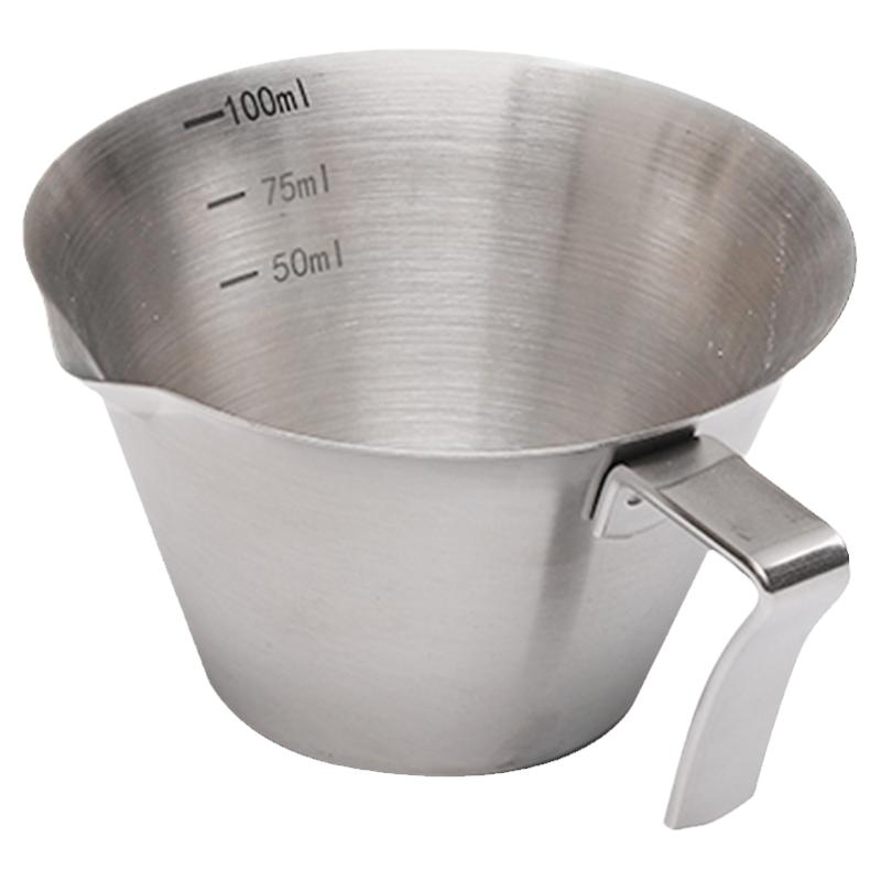 304不锈钢咖啡萃取杯咖啡店器具意式浓缩杯量杯带刻度接液盎司杯