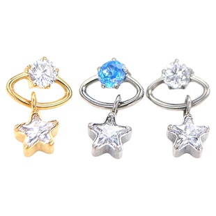 F136钛合金星球轨道耳钉内螺纹养耳洞超闪锆石耳骨钉个性甜酷耳饰