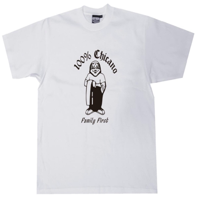 bboy宽松old school重磅西海岸chicano匪帮奇卡诺小领口短袖T恤