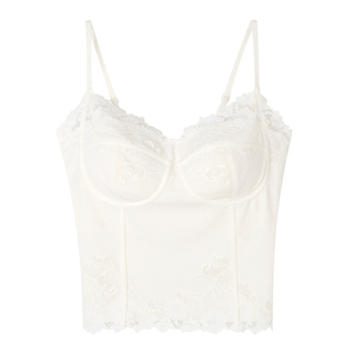 JoyceBra法式蕾丝带胸垫美背吊带女鱼骨线条修身显瘦内搭打底背心