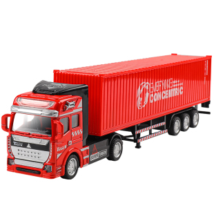 儿童合金集装箱重型大卡车玩具模型男孩拖头运输货柜车半挂小汽车