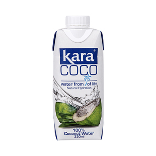 Kara佳乐椰子水进口青椰果汁电解质水饮料0蔗糖低脂肪椰汁330ml