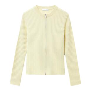 【可机洗黄金羊毛】OVVOutlet春夏热卖女装圆领拉链针织外套