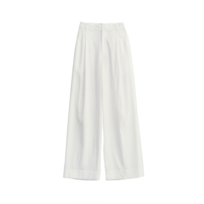 高腰休闲裤立体分割弧线阔腿裤