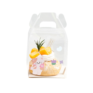 2寸3寸脆皮泡芙提拉米苏盒子小蛋糕法式西点透明手提烘焙打包盒