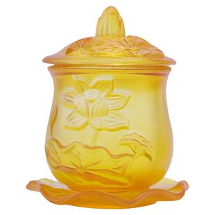 供水杯供佛杯佛前琉璃莲花圣水杯净水杯供杯小号观音水杯佛杯供佛