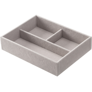 霜山首饰托盘收纳盒绒布垫饰品戒指手耳环钉项链家用抽屉内分隔盒