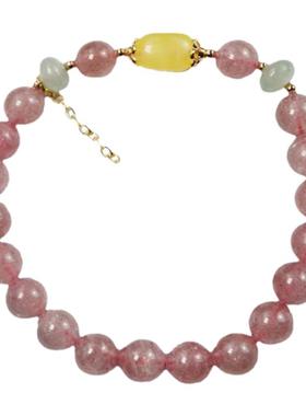 玉髓手链手链手串佛珠礼物蜜蜡鸡油黄琥珀天然天然男女款玉髓手链