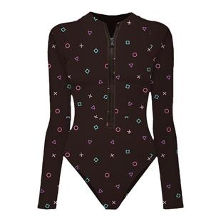 atlanticbeach2024新款竞速泳衣女防晒长袖冲浪泳装修身时尚显瘦