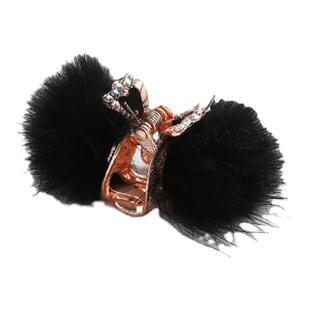 毛绒球球顶夹优雅气质小抓夹大人女士后脑勺抓夹韩国发夹发饰小号