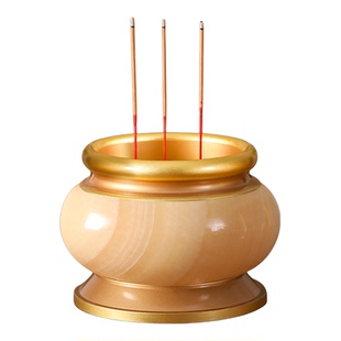 新款玉石香炉佛台家用室内供观音财神仙家上香香炉碗佛具用品套装