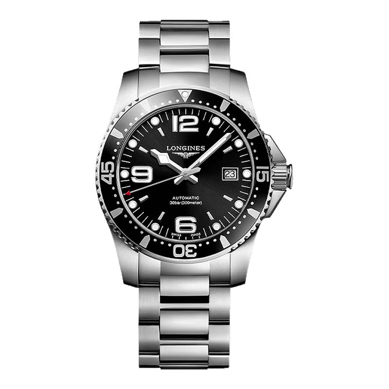 浪琴（LONGINES）瑞士原装康卡斯潜水机械钢带手表男士腕表送礼物
