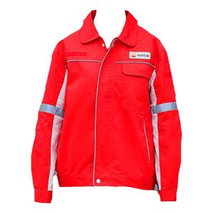 中国石油新款春秋工装棉服夏长袖男女防静电红蓝色双层油田工作服