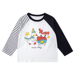 【100%棉】嘟嘟家女童春款T恤卡通长袖上衣儿童插肩t春季新款童装