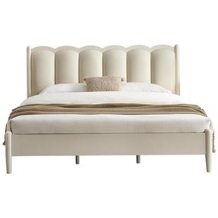 全友家居法式奶油风涟漪床1米5次卧室收纳储物科技皮软包单人床