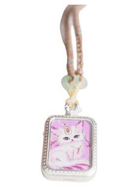 手绘唐卡吊坠挂绳凤九纯手工手绘唐卡吊坠护身符项链diy吊坠项链