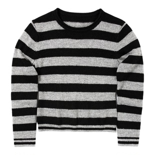 CountryMoment 羊毛混纺经典复古条纹针织衫女外套秋毛线上衣内搭