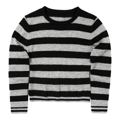 羊毛混纺经典条纹针织衫毛衣外套