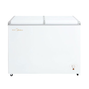 美的220升双温冰柜双门商用大容量冷冻冷藏两用冷柜家用卧式冰箱