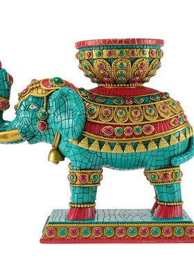 树脂大象朝天象装饰摆件