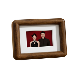 结婚登记证件迷你相框摆台2寸diy打印洗照片领证道具实木纪念礼物