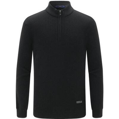 EMZ鄂尔多斯秋冬新款高智感羊毛衫立领半拉链商务休闲针织毛衣男