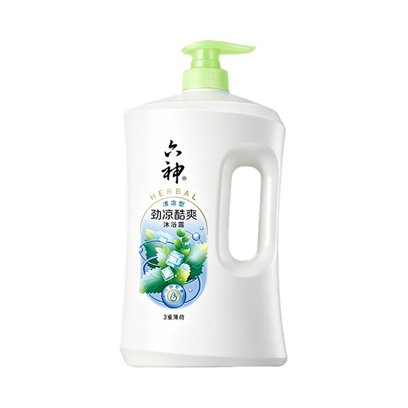 六神劲凉酷爽沐浴露1.5L实惠装薄荷清爽正品官方旗舰店留香女男士