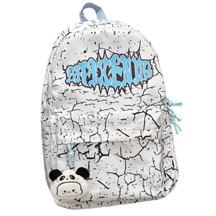 2026美式书包女初高中生印花涂鸦双肩包大学生电脑包男韩版旅行包