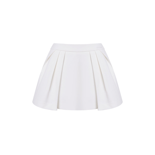 Kroche  Geek chic 立体压褶 简约百搭纯色A字短款半身裙