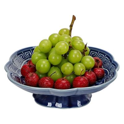 叶落秋景陶瓷中式浮雕茶点盘