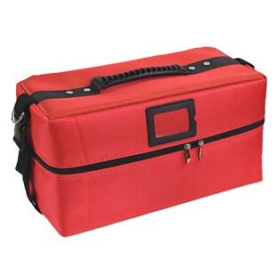 化妆师跟妆专业化妆箱包美甲纹绣收纳三层大容量手提便携防水红色