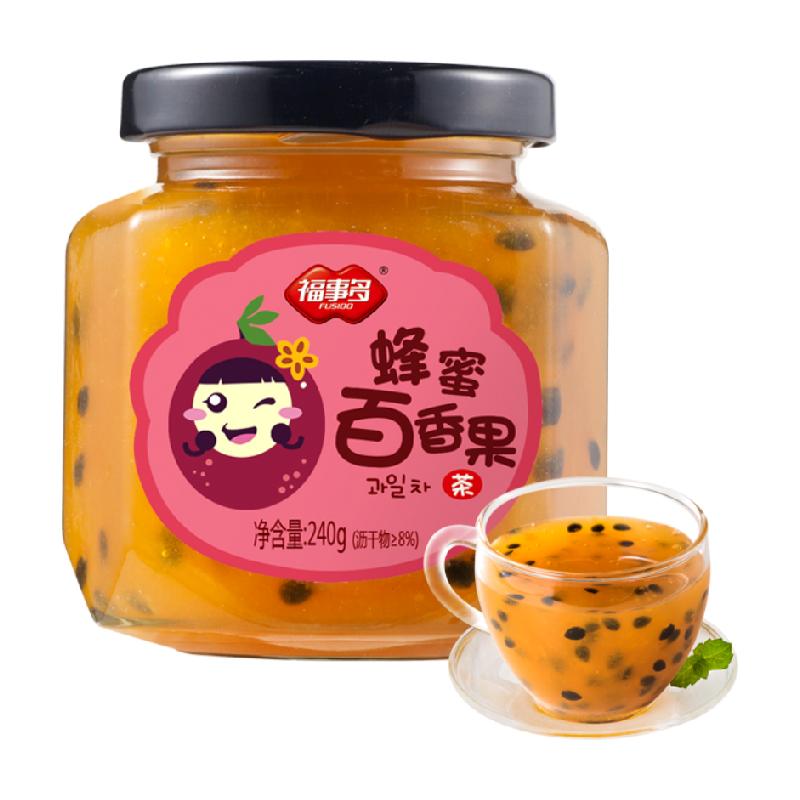 包邮福事多蜂蜜百香果茶240g*1瓶
