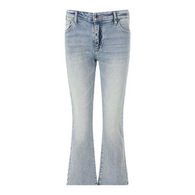 Armani Exchange女士复古做旧九分喇叭裤微喇牛仔裤银泰 300095