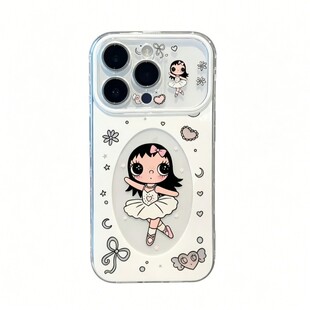 芭蕾舞小玉适用iPhone16/17promax手机壳大视窗小米17pro高颜值华为Nove16少女心OPPOfindX9全包vivos60软壳