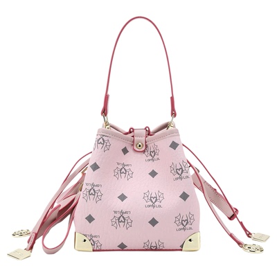 CallmeKitten经典撞色印花水桶包