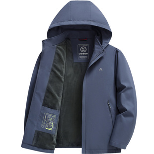 雪中飞加绒加厚夹克男士外套2025秋冬新款简约通勤百搭春秋季上衣