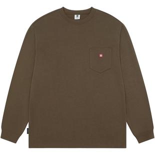 美国ELEMENT滑板长袖T恤男圆领宽松基础款口袋纯棉重磅正肩上衣女