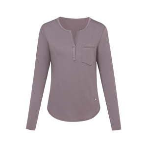 云感TEE健身运动柔软亨利领长袖瑜伽上衣