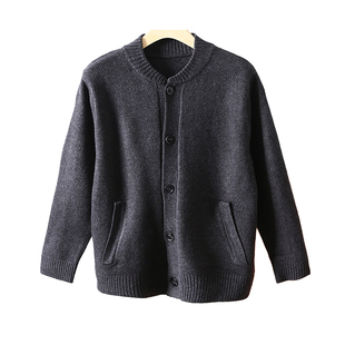 慵懒风！棉纱线针织衫！秋冬男女外贸百搭纯色针织开衫毛衣外套潮