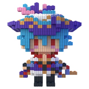 同人二创积木人鸣潮热熔系列高难度拼装小颗粒动漫手办3d模型